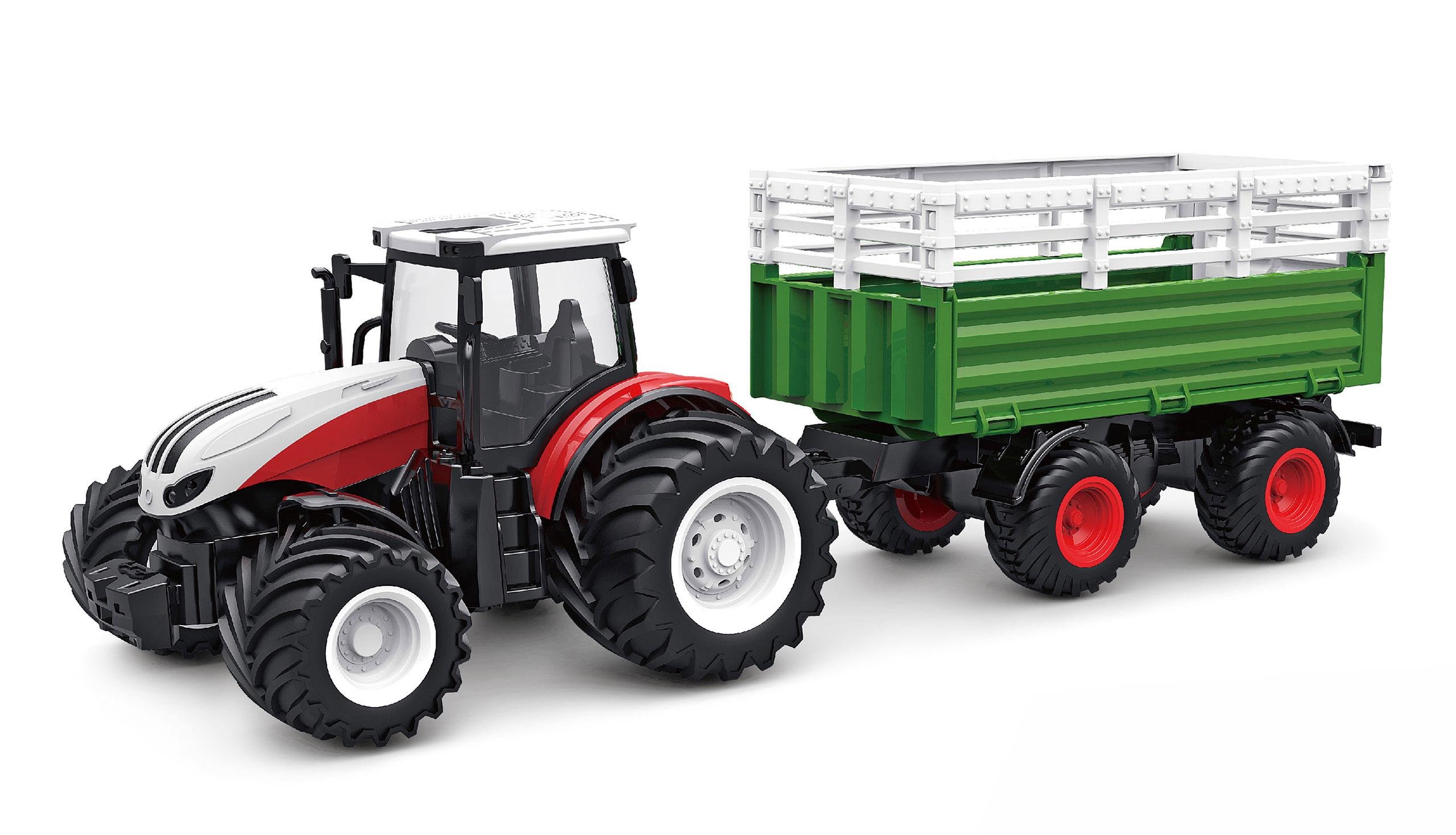 RC-Traktor mit XL-Zubehörpaket, Licht & Sound, 1:24 RTR grün, 37,90 €