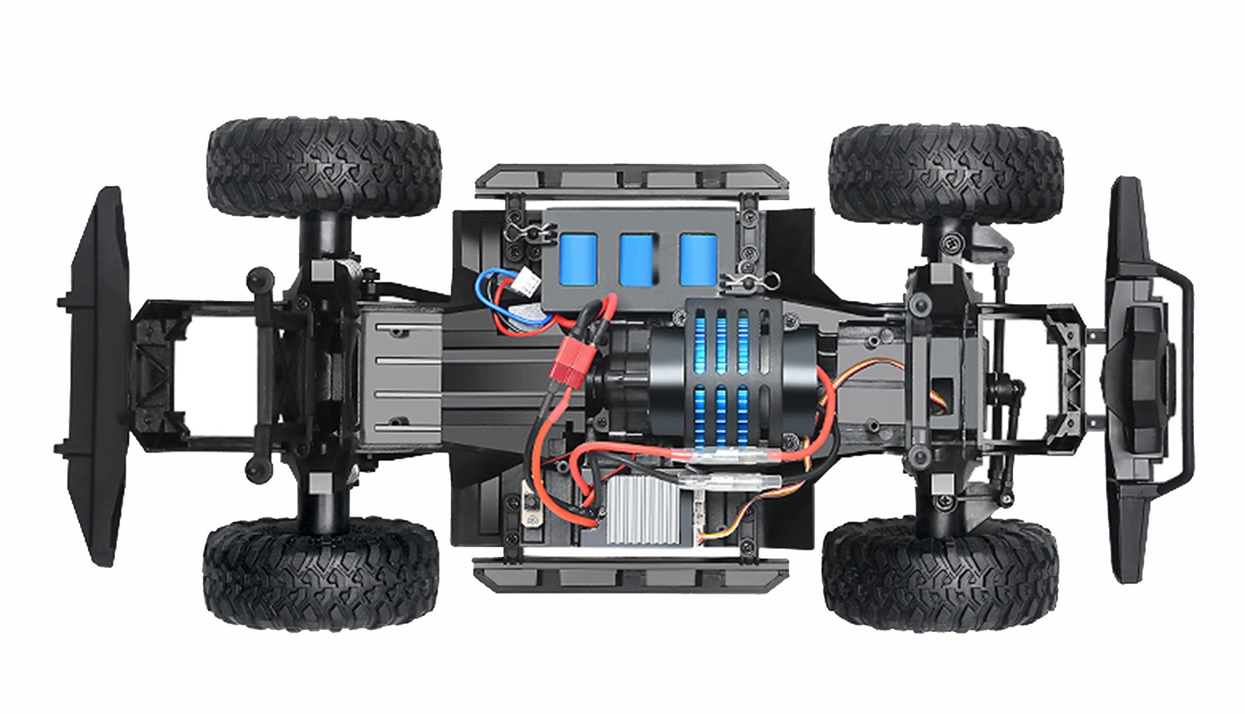 Amewi Dirt Climbing Fierce Tiger SUV Crawler 4WD 1:10 RTR Black, incl. Remote Control, Battery, Charging Cable