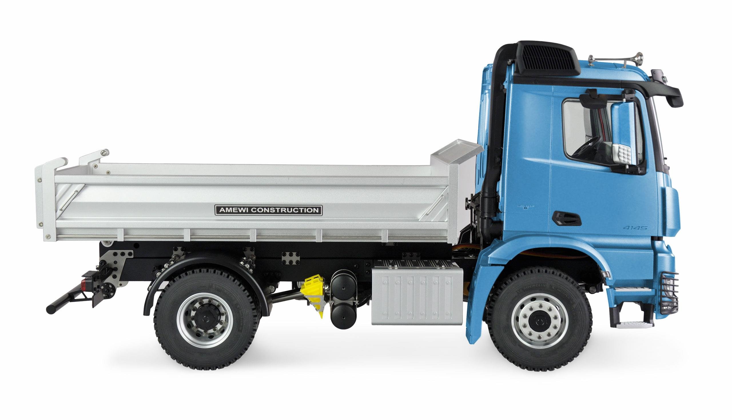 Amewi Mercedes-Benz vrachtwagen kipper PRO metaal RTR wit RC op afstand bestuurd
